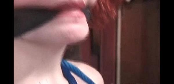  Weird redhead Jayne gets tied and ass